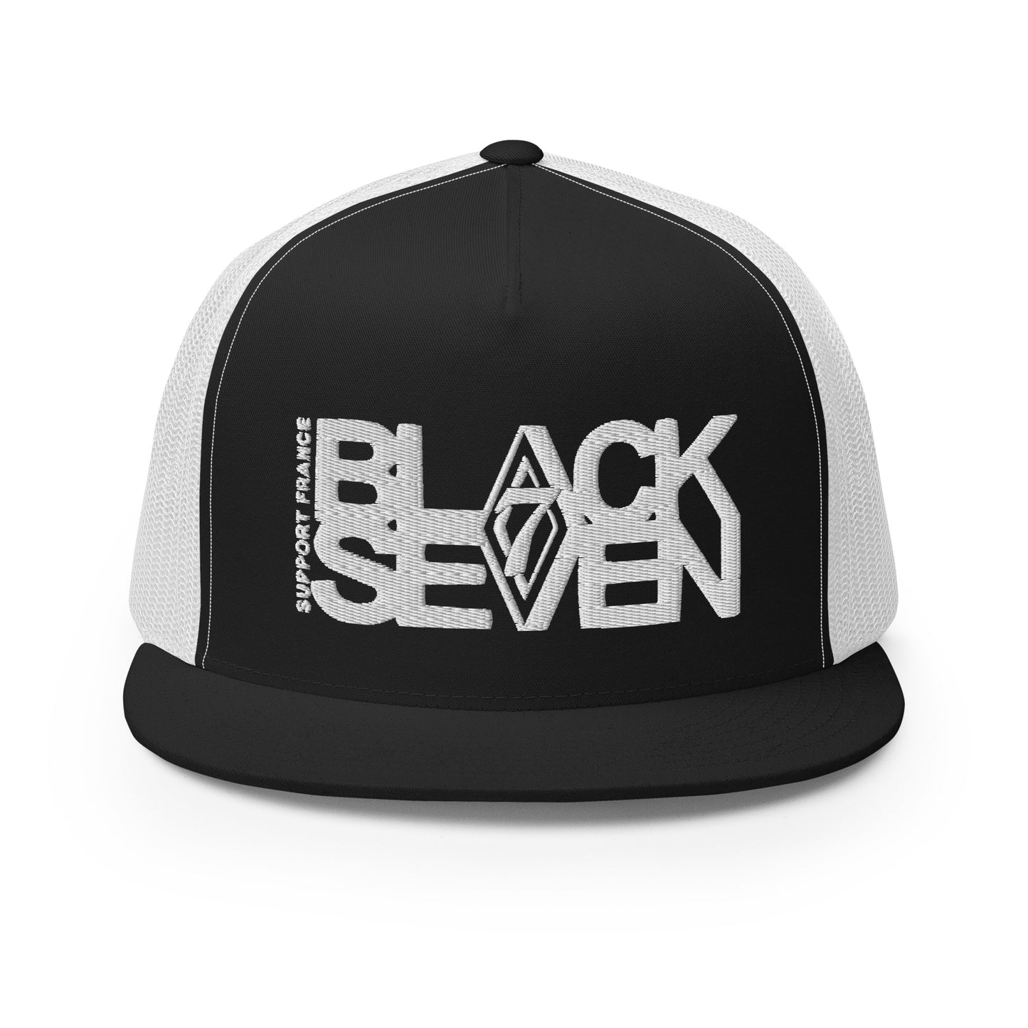 Casquette brodée Trucker «Support Black Seven France »