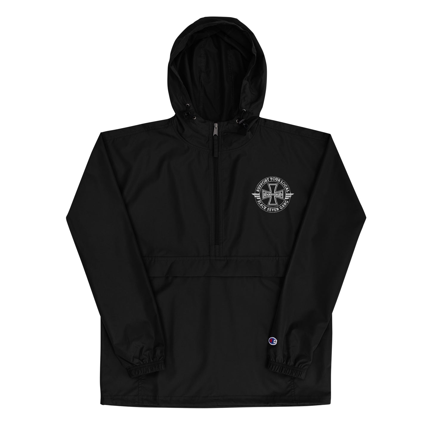 Veste de pluie Pliable Brodée «Black Seven Gang »