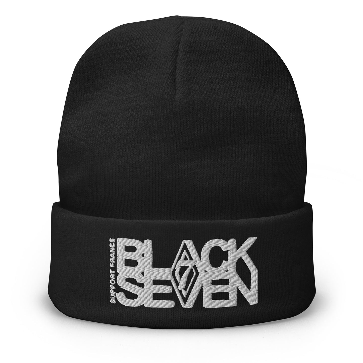 Bonnet brodé « Support Black Seven France »