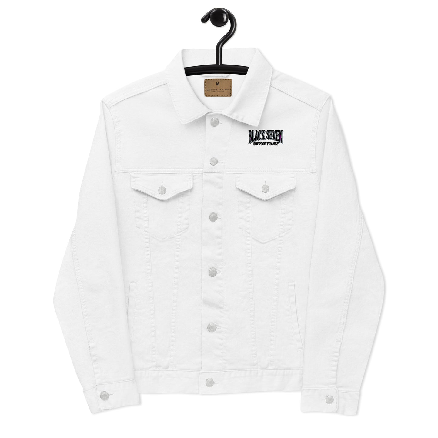 Veste denim brodée blanche « Black Seven »